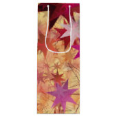 CHRISTMAS Abstracte rode roze bruine staren Wijn Cadeautas (Voorkant)