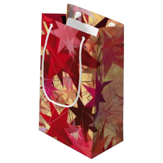 CHRISTMAS Abstracte sterren Klein Cadeauzakje (Achterkant Gekanteld)