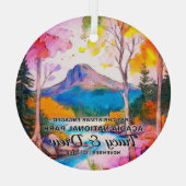 Christmas Acadia National Park Maximalist verloofd Glas Ornament (Achterkant)