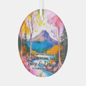 Christmas Acadia National Park Maximalist verloofd Glas Ornament (Voorkant links)