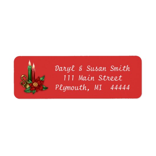 Christmas Address Label with Candles (Voorkant)