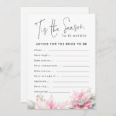 Christmas Advice for Bride Bridal Shower Game Card Kaart (Voorkant / Achterkant)