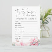 Christmas Advice for Bride Bridal Shower Game Card Kaart (Staand voorkant)