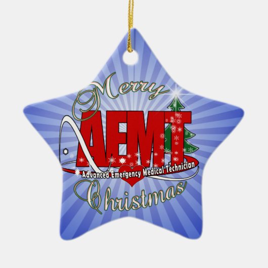 CHRISTMAS AEMT Advanced Emergency Medical Tech Keramisch Ornament (Voorkant)