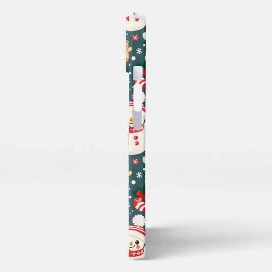 Christmas Aesthetic Pattern Snowman iPhone Hoesje (Linkerkant)