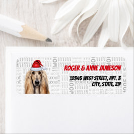 Christmas Afghan Hound Dog Lover Holiday Address Etiket
