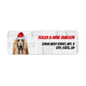Christmas Afghan Hound Dog Lover Holiday Address Etiket (Voorkant)