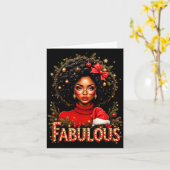 Christmas African American Melanin Afro Sleigh Que Kaart (Gele Bloem)