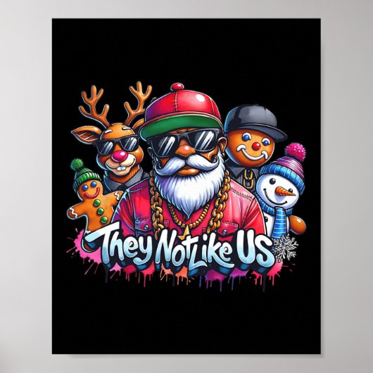 Christmas African Santa They Not Like Us Merry Chr Poster (Voorkant)