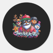 Christmas African Santa They Not Like Us Merry Chr Ronde Sticker (Voorkant)
