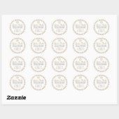Christmas  Air Mail Gold Glitter Adres Ronde Sticker (Vel)