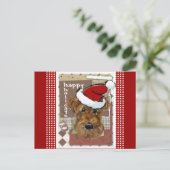 CHRISTMAS AIREDALE FEESTDAGENKAART (Staand voorkant)