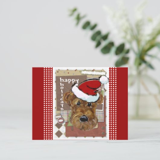 CHRISTMAS AIREDALE FEESTDAGENKAART (Staand voorkant)