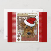 CHRISTMAS AIREDALE FEESTDAGENKAART (Voorkant / Achterkant)