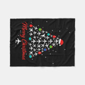 Christmas Airplane Tree Merry Christmas Lot Travel Fleece Deken (Voorkant (Horizontaal))