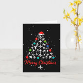 Christmas Airplane Tree Merry Christmas Lot Travel Kaart (Gele Bloem)