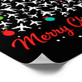 Christmas Airplane Tree Merry Christmas Lot Travel Poster (Hoek)