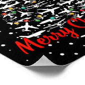 Christmas Airplanes Tree Lots Merry Christmas Men  Poster (Hoek)