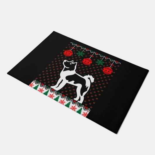 Christmas Akita Dog Deurmat (Schuin)