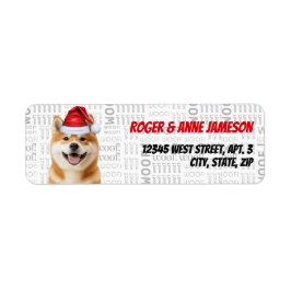 Christmas Akita Dog Holiday Address Etiket