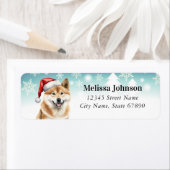 Christmas Akita Dog Retour Adreslabels Etiket (Insitu)