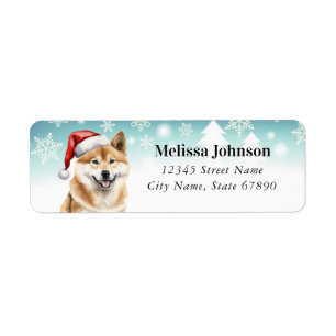 Christmas Akita Dog Retour Adreslabels Etiket