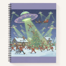 Christmas Alien Invasion, Spiral Notebook