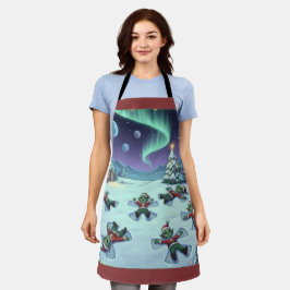 Christmas Alien Snow Angels, Apron Schort