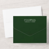 Christmas All in One Wedding Invite Holiday Green  All In One Uitnodiging (Achterkant)