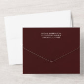 Christmas All in One Wedding Invite Holiday Maroon Uitnodiging (Achterkant)