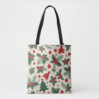 Christmas All-Over-Print Canvas tas, Medium Tote Bag