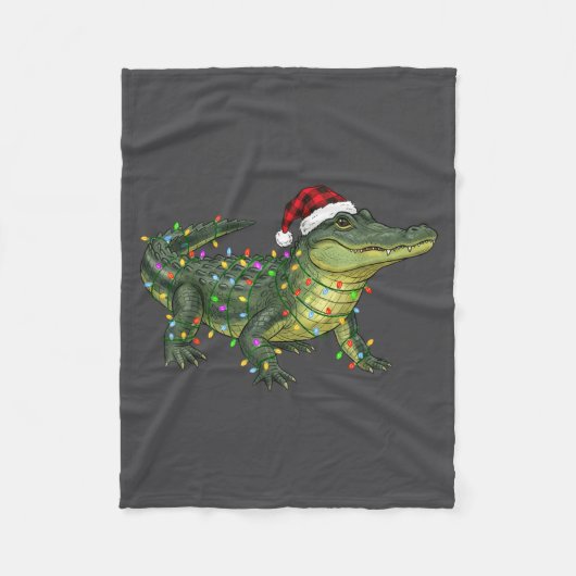 Christmas Alligator Holiday Reptile Funny Festive  Fleece Deken (Voorkant)