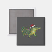 Christmas Alligator Holiday Reptile Funny Festive  Magneet (Voorkant / Achterkant)