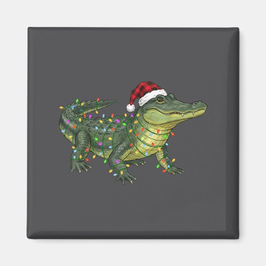Christmas Alligator Holiday Reptile Funny Festive  Magneet (Voorkant)