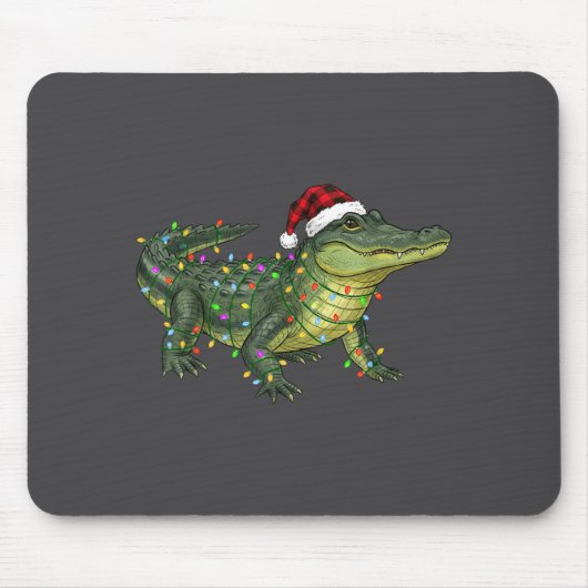 Christmas Alligator Holiday Reptile Funny Festive Muismat (Voorkant)