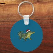 Christmas Alligator Holiday Reptile Funny Festive  Sleutelhanger (Voorkant)
