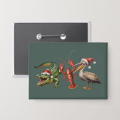 Christmas Alligator Pelican Crawfish Goose Animal Button (Voorkant / Achterkant)