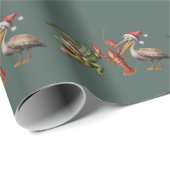 Christmas Alligator Pelican Crawfish Goose Animal Cadeaupapier (Rol Hoek)