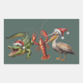 Christmas Alligator Pelican Crawfish Goose Animal Rechthoekige Sticker (Voorkant)
