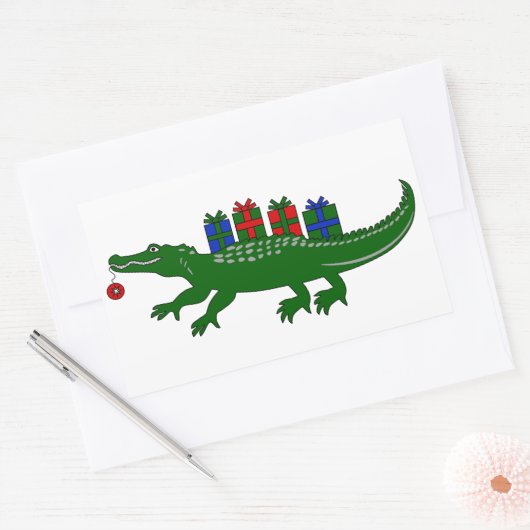 Christmas Alligator Stickers (Envelop)