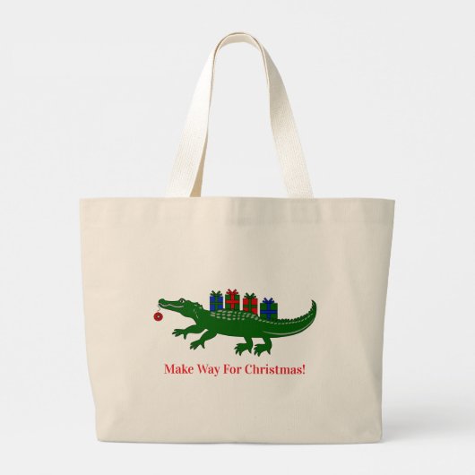 Christmas Alligator Tote Bag (Achterkant)