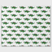 Christmas Alligator Wrapping Paper Cadeaupapier (Vlak)