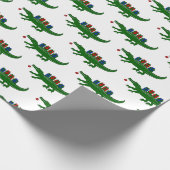 Christmas Alligator Wrapping Paper Cadeaupapier (Hoek)