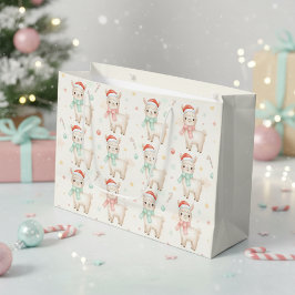 Christmas Alpaca Gift Bag  Cute Holiday Llama  Groot Cadeauzakje