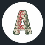 Christmas Alphabet (1) Ronde Sticker<br><div class="desc">Alphabet is een spel waar spelers wedijveren om brieven van het alfabet te verzamelen en op het bord te plaatsen. De spelers moeten vooruit denken om de beste brief te vinden om te plaatsen,  terwijl als</div>