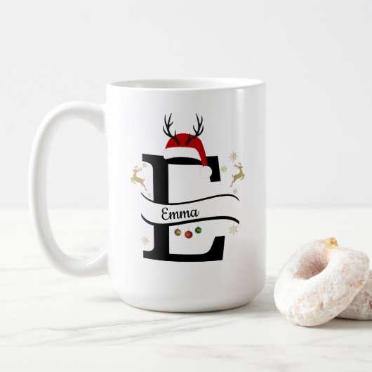 Christmas Alphabet Collection – Letter E Design Koffiemok (Met donut)
