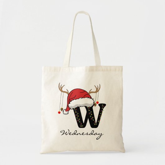 Christmas Alphabet Monogram Tote Bag for Coworkers (Voorkant)