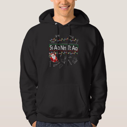 Christmas Alphabet Santa Teacher Lights Boys Girls Hoodie (Voorkant)
