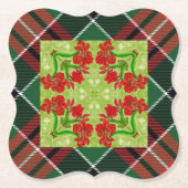 Christmas Amaryllis Plaid Onderzetter (Voorkant)