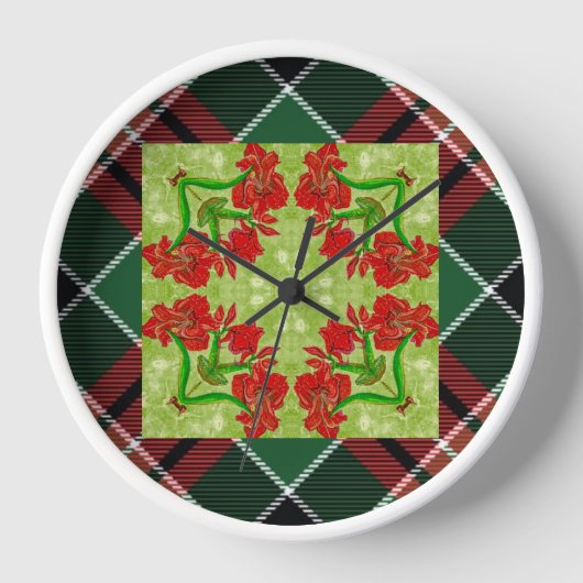 Christmas Amaryllis Plaid Onderzetter (Voorkant)